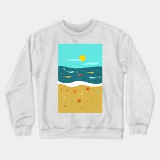 Atomic Age Mid Century Summer Beach II Crewneck Sweatshirt